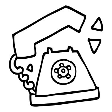 çizim karikatür retro telefon
