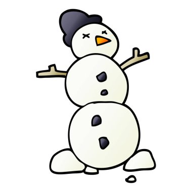 çizgi film doodle geleneksel kardan adam