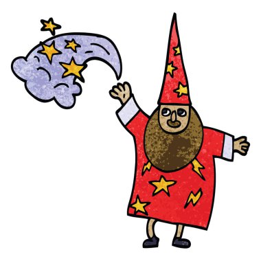 çizgi film doodle Sihirbazı döküm büyü