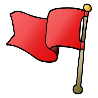 çizgi film doodle kırmızı bayrak