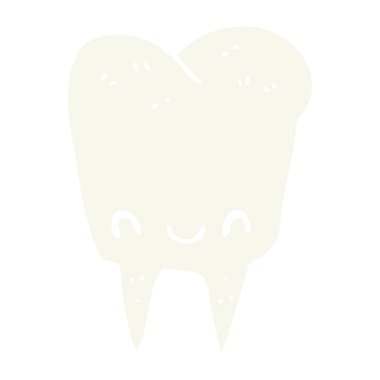 düz renk tarzı çizgi film diş