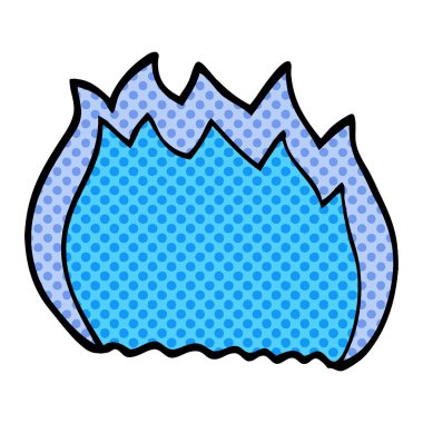 çizgi film doodle mavi alev