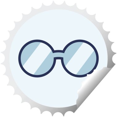 etiket damga yuvarlak gözlük grafik vektör çizim