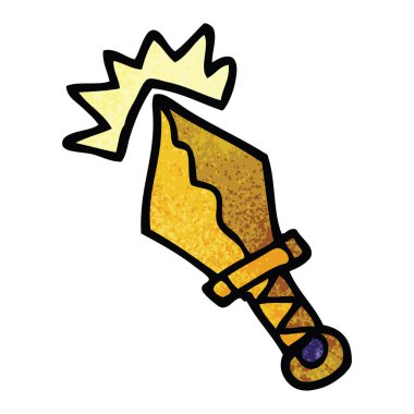 çizgi film doodle küçük sihirli hançer