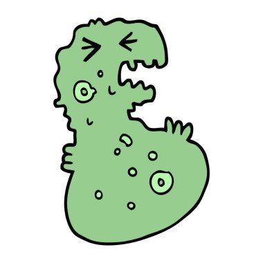 elle çizilmiş doodle tarzı çizgi film mikrop