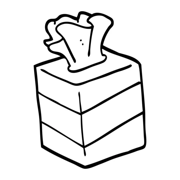 Caja Tejido Dibujos Animados Blanco Negro — Vector de stock