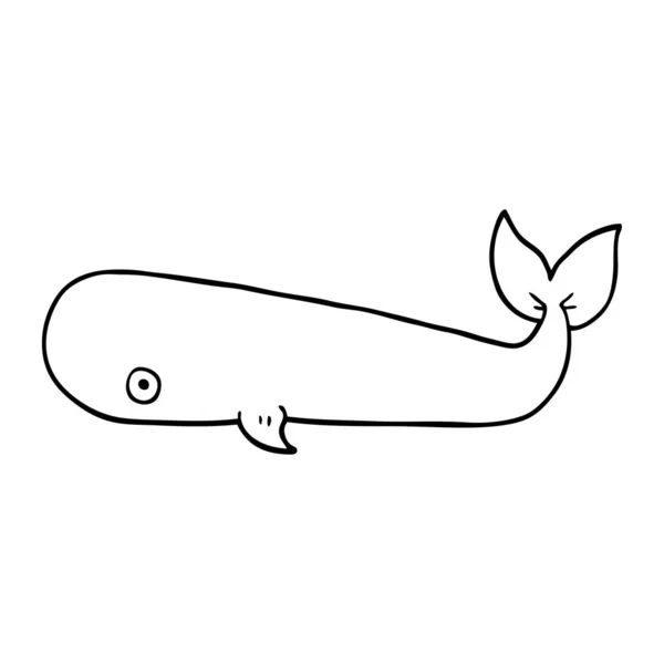 Dessin Trait Baleine Dessin Animé — Image vectorielle