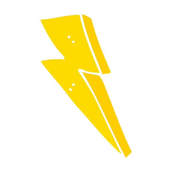 Flat Color Style Cartoon Lightning Bolt — Stock Vector
