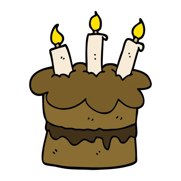 Cartoon Doodle Schokoladenkuchen — Stockvektor