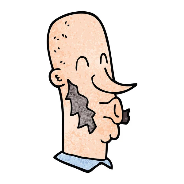 Cartoon Doodle Man Met Kant Brandwonden — Stockvector