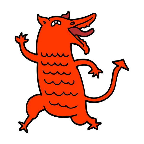Карикатурные Каракули Средневекового Демона — стоковый вектор