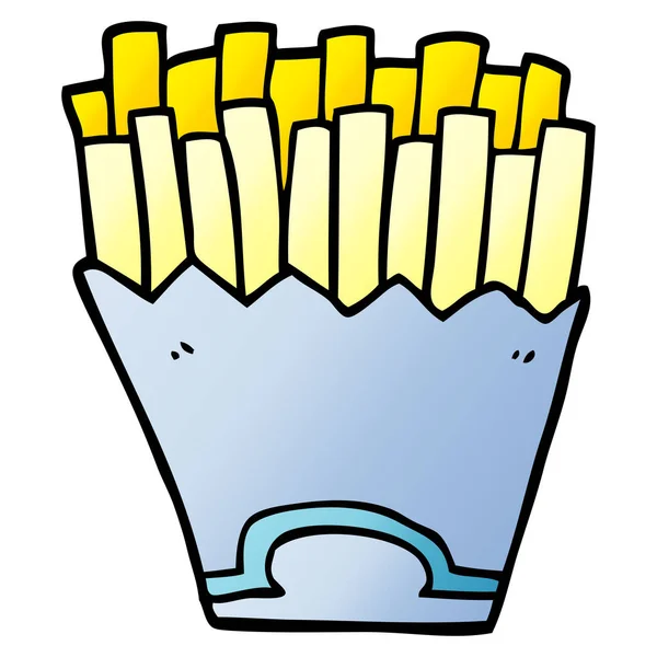 Γελοιογραφία Doodle Τηγανητές Πατάτες — Διανυσματικό Αρχείο