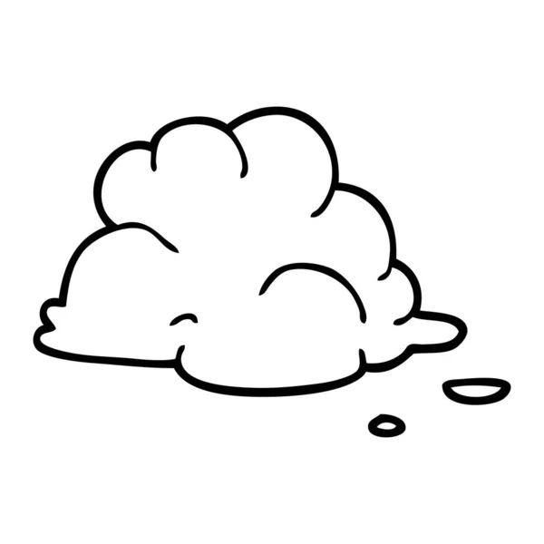 Dessin Ligne Dessin Animé Nuages Blancs Pelucheux — Image vectorielle