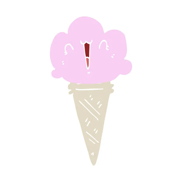 纯色风格动画片冰淇淋脸 — 图库矢量图片