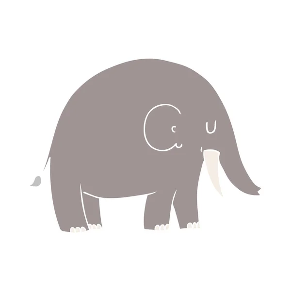 Elefante Desenho Animado Estilo Cor Plana —  Vetores de Stock