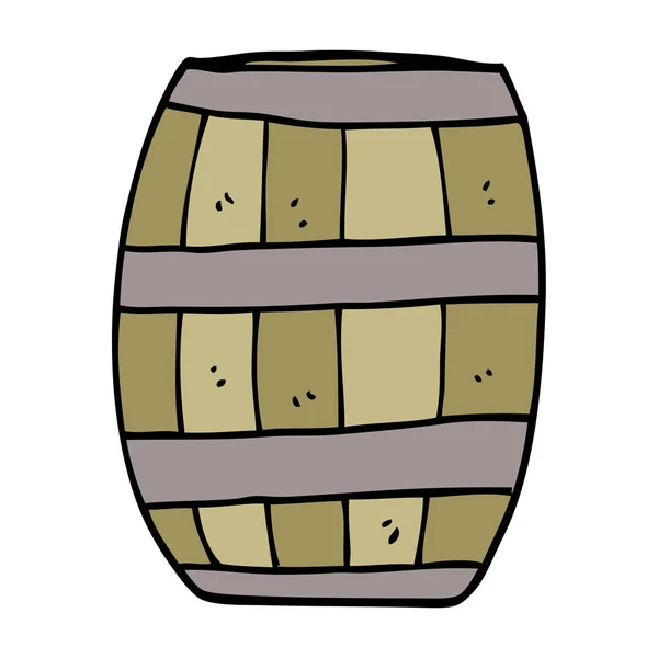 Barril Cerveja Doodle Desenhos Animados — Vetor de Stock