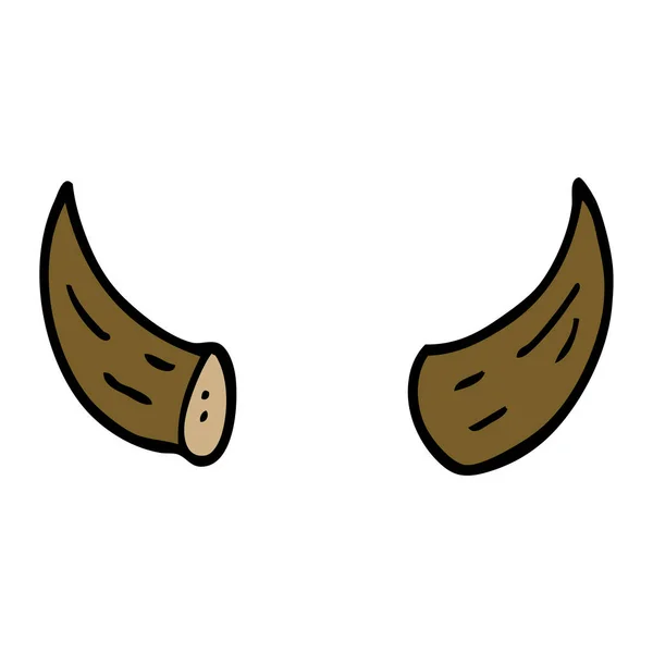 Cartoon Doodle Horns Vector Illustration — Stock Vector
