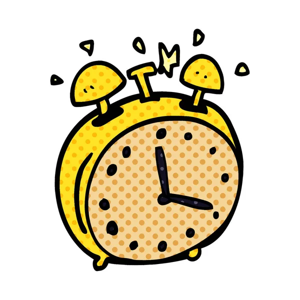 Horloge Dessin Animé Doodle Alram — Image vectorielle