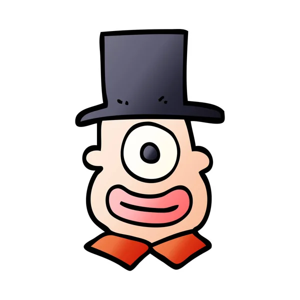 Cartoon Doodle Cyclops Top Hat — Stock Vector
