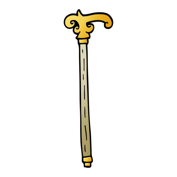 Cartoon Doodle Fancy Walking Stick — Stock Vector