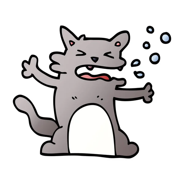 Dibujos Animados Garabato Hipo Gato — Vector de stock