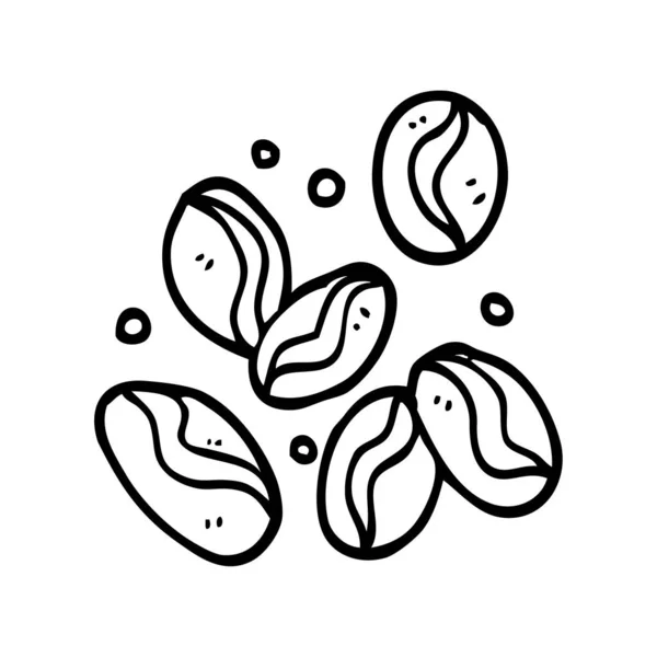 Line Drawing Cartoon Coffee Beans — Stock Vector