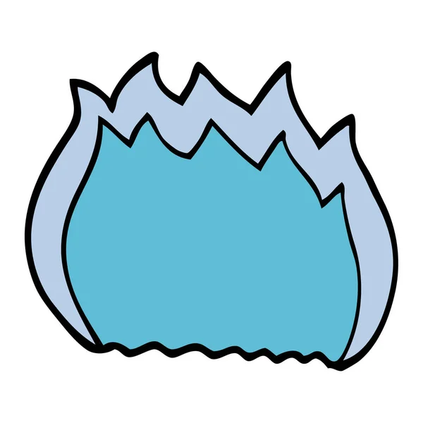 Cartoon Doodle Blue Flame — Stock Vector