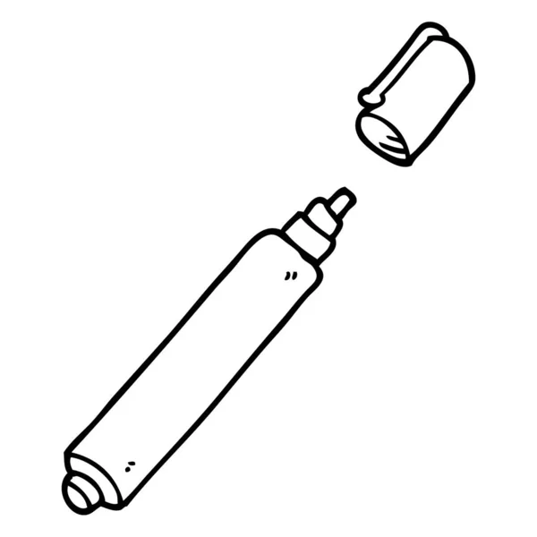 Linea Disegno Cartone Animato Ufficio Penna — Vettoriale Stock