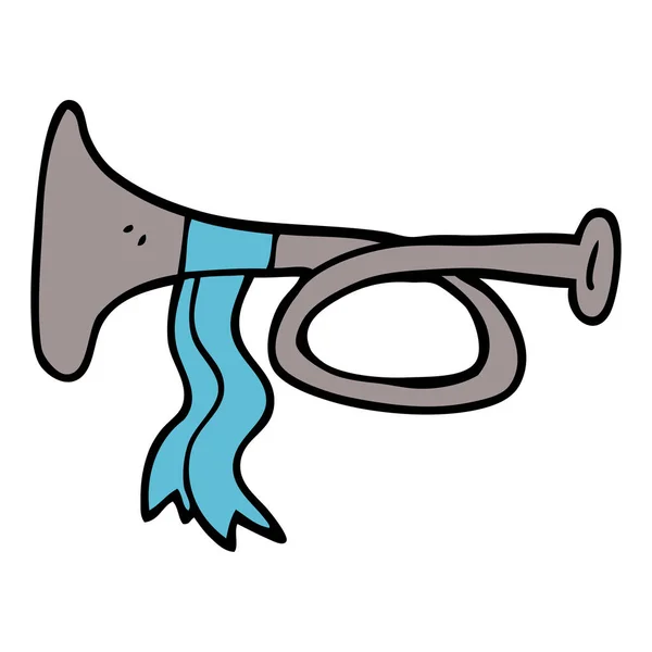 Cartoon Doodle Metall Trumpet — Stock vektor