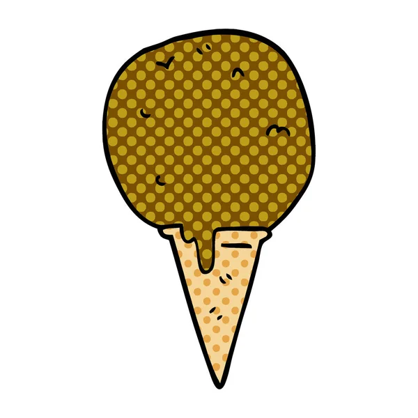 Kreskówka Doodle Stożek Lody — Wektor stockowy