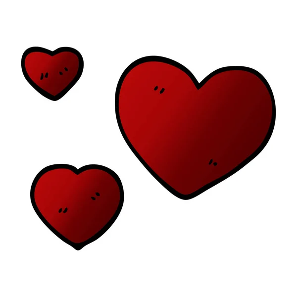 Dibujos Animados Doodle Amor Corazones — Vector de stock