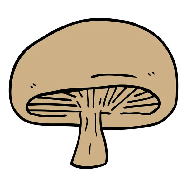 Cogumelo Castanha Doodle Desenho Animado —  Vetores de Stock