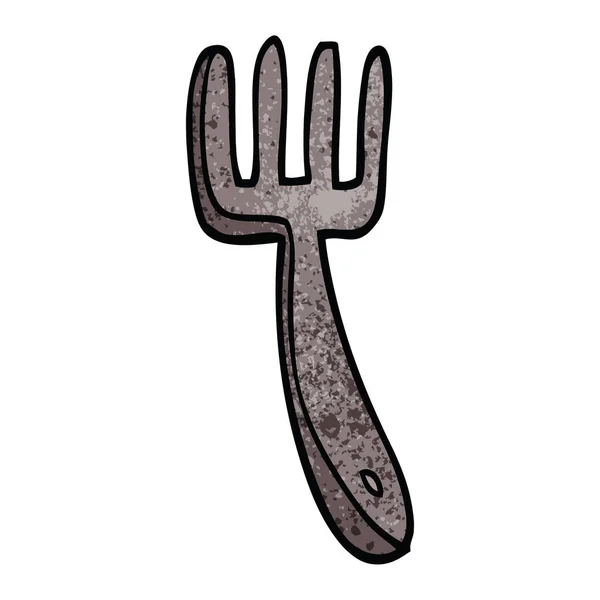 Desenho Animado Doodle Fork Vetor Ilustração — Vetor de Stock