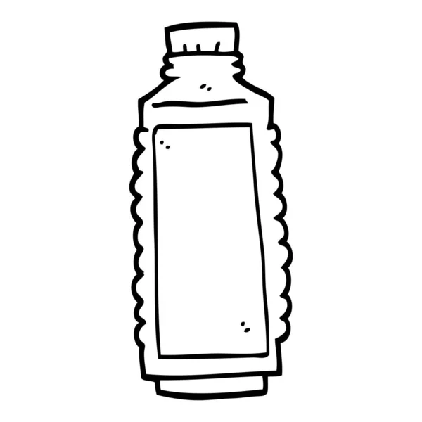 Kartun Gambar Baris Minum Botol - Stok Vektor