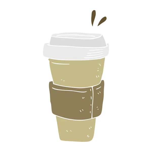 Ilustración Color Plano Taza Café — Vector de stock