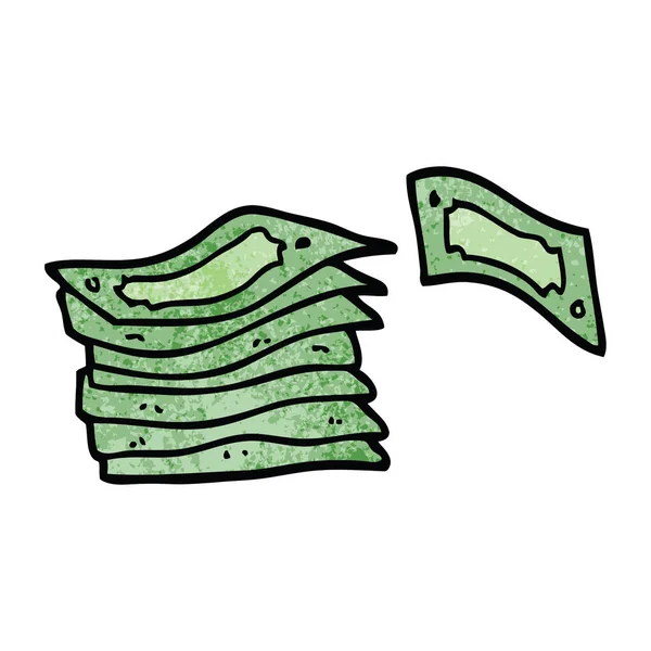Pilha Doodle Desenhos Animados Dinheiro — Vetor de Stock