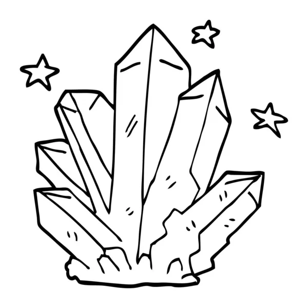 Lijntekening Cartoon Magic Crystal — Stockvector