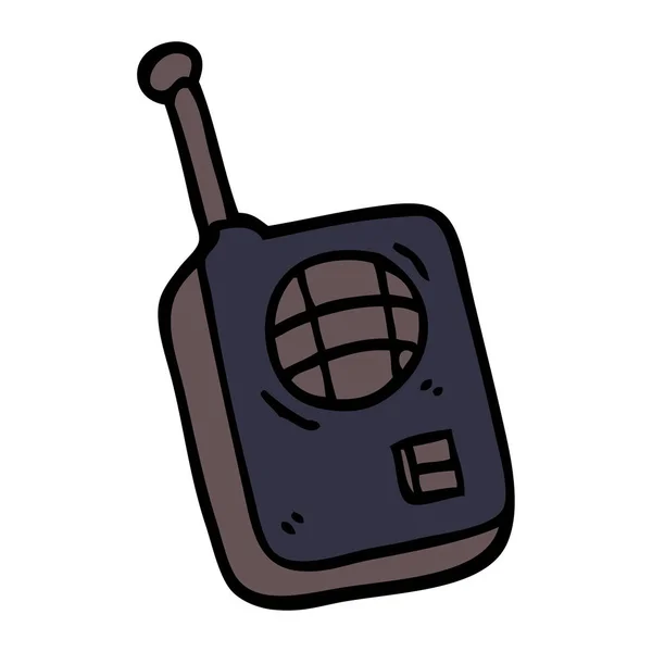 Fumetto Doodle Walkie Talkie — Vettoriale Stock