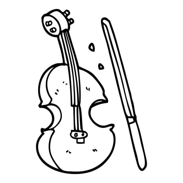 Рисование Линии Мультяшной Скрипки Лука — стоковый вектор
