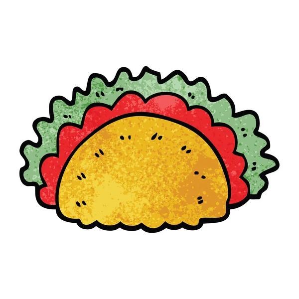 Γελοιογραφία Doodle Taco Διάνυσμα Εικονογράφηση — Διανυσματικό Αρχείο