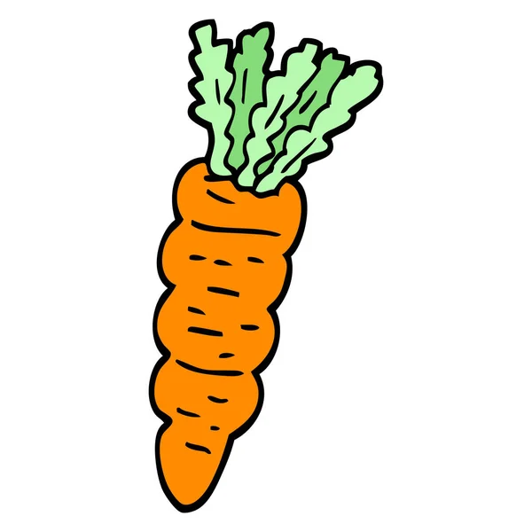 Hand Drawn Doodle Style Cartoon Carrot — Stock Vector
