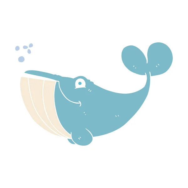 クジラのフラット カラー イラスト — ストックベクタ