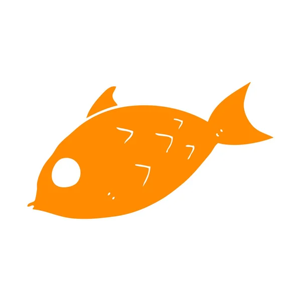 Plochý Barevný Styl Kreslená Ryba — Stockový vektor