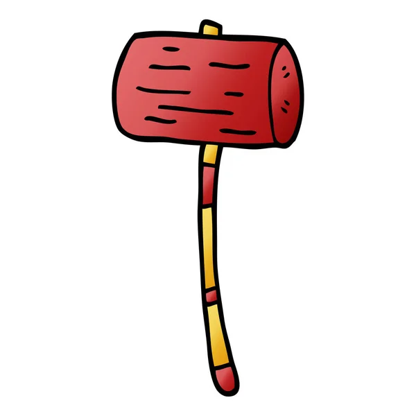 Cartoon Doodle Mallet Vit Bakgrund — Stock vektor