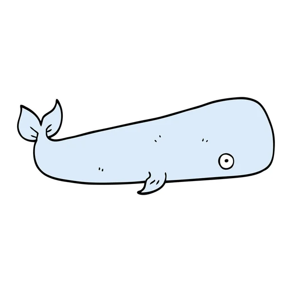 Baleia Marinha Doodle Desenhos Animados — Vetor de Stock