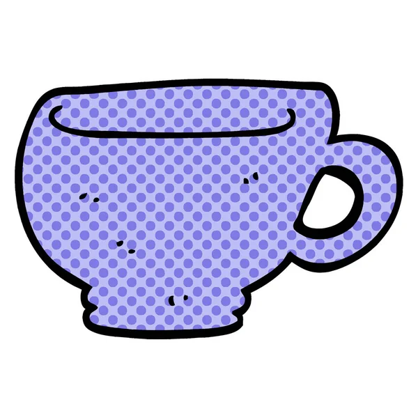 Fumetto Doodle Cup Icona Piatta Vettore Illustrazione — Vettoriale Stock