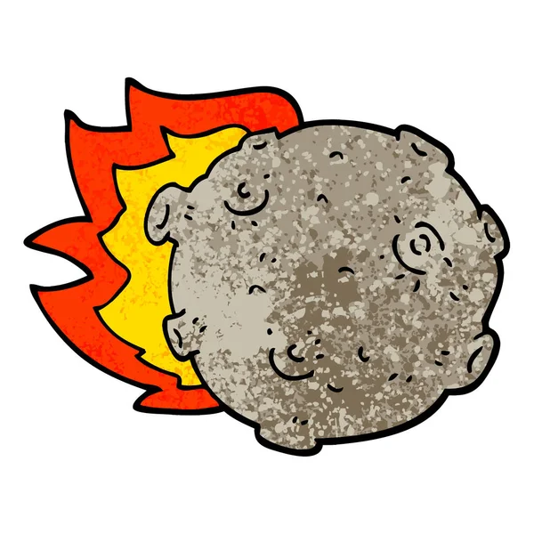 Grunge dokulu illüstrasyon karikatür asteroit