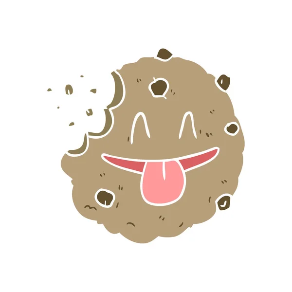 Plochý Barevný Styl Kreslených Cookie — Stockový vektor