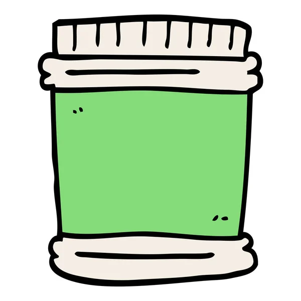 Dessins Animés Doodle Pots Vitamines — Image vectorielle