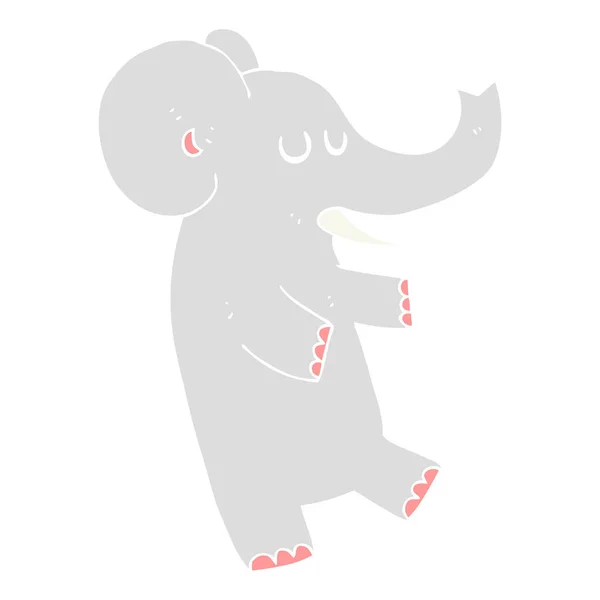 Platt Färg Illustration Dansande Elefant — Stock vektor